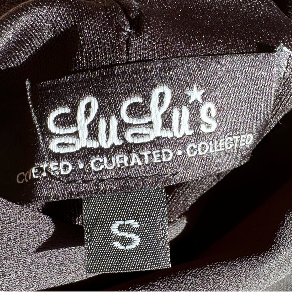 Lulus Small Black Slip Dress Lace Hem Halter Neck Romantic Coquette - Picture 5 of 8